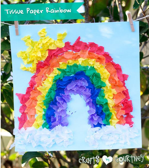 Easter Craft: Tissue Paper Rainbow