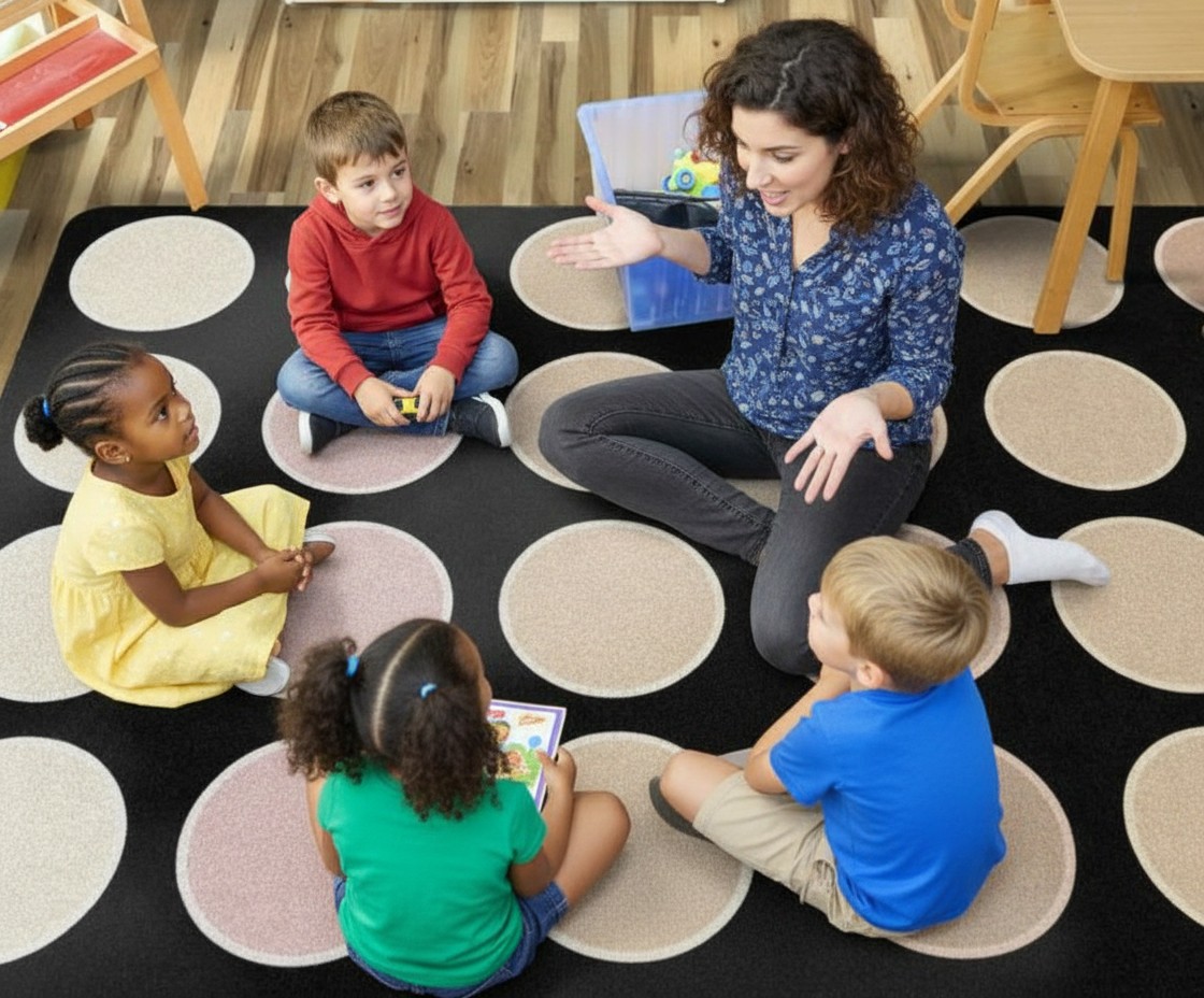 How Many Students Fit on a Classroom Seating Rug | SensoryEdge