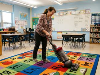 vacuuming your classroom rug